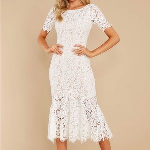 White midi lace dress from Red Dress